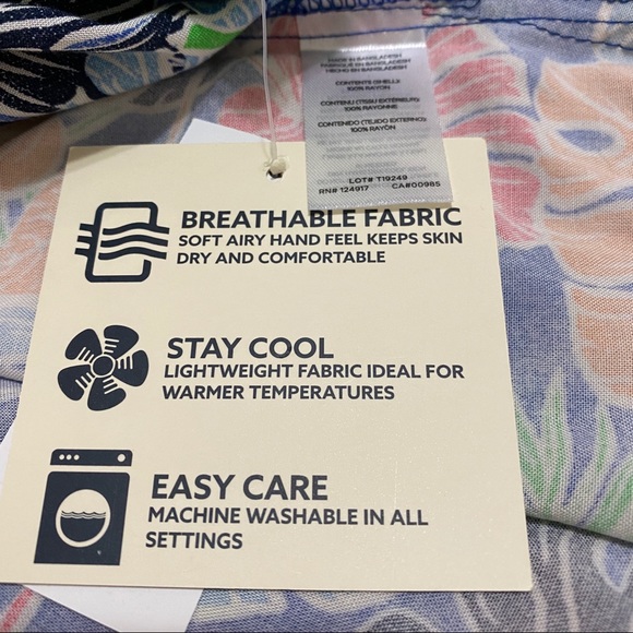 Trunks Waikiki Hawaiian Bold Floral Button Up Shirt Cadet Blue - Picture 4 of 5